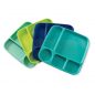 Meal Trays in turquoise blue, navy, green, and mint- with compartments for food