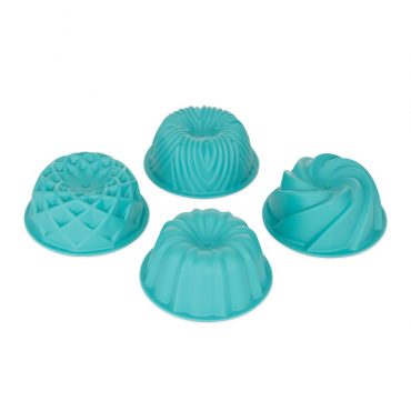 Micro Mini BundtsÂ®, 4 Bundt designs in turquoise