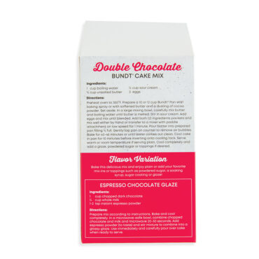 Double Chocolate Bundt® Cake Mix Product Image, Back