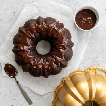 Baked Double Chocolate Bundt® Cake Mix, glazed
