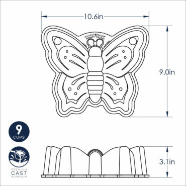 Butterfly Cake Pan, dimensions