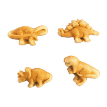 dinosaur cakelets on white background