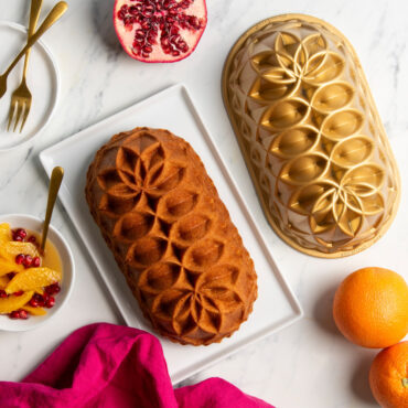 loaf cake baked in Nordic Ware Jubilee pan