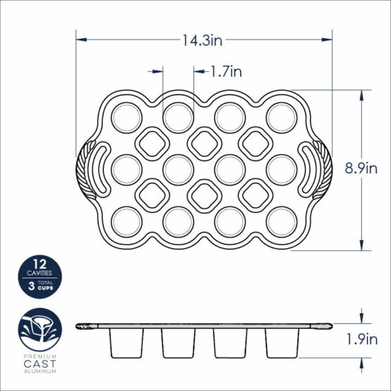 Petite Popover Pan Cast Aluminum Bakeware Nordic Ware