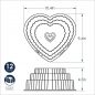 Tiered Heart Bundt Dimensional Drawing