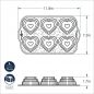 Tiered Heart Cakelet Pan Dimensional Drawing