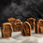 Mysterious Tombstones cakes with smoke in background