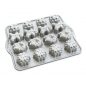 Holiday Teacakes Cakelet Pan, 16 mini holiday design cavities- presents, gingerbread man, wreaths, and snowflakes