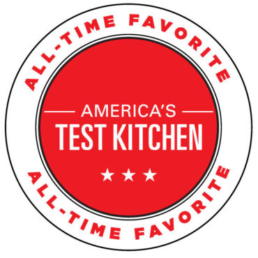 America's Test Kitchen All-Time Favorite Products award badge featuring Nordic Ware Naturals Half Sheet