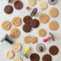 Cookie stamp collection showcasing baked stamped cookies
