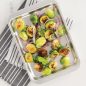 Roasted brussel sprouts on compact sheet