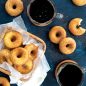 Baked mini donuts and coffee