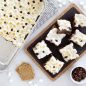 S'more Bars made in classic baking pan, cut pieces on a platter