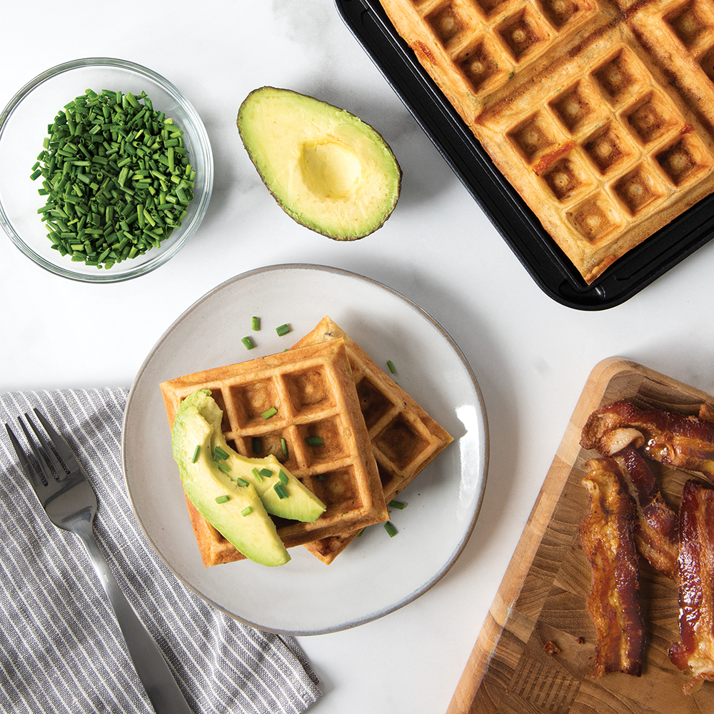 Bacon, Cheddar and Chive Waffles