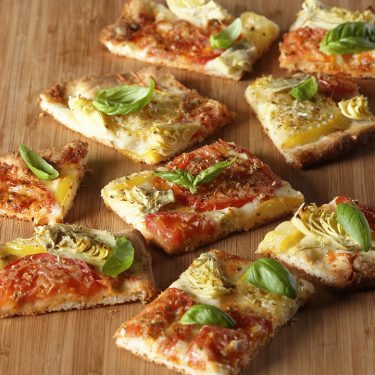 Heirloom Tomato and Artichoke Pizza