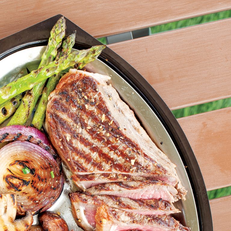 Grilled Steak with Bleu Cheese Butter and Balsamic Glaze Nordic Ware