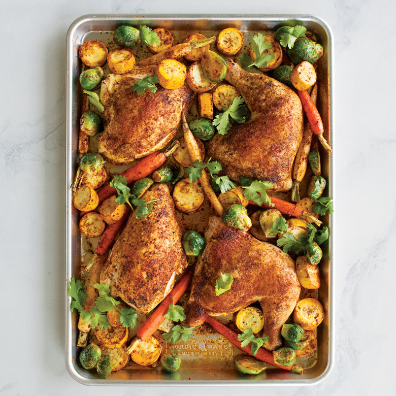 Oven-Baked Curry Spiced Chicken and Vegetables