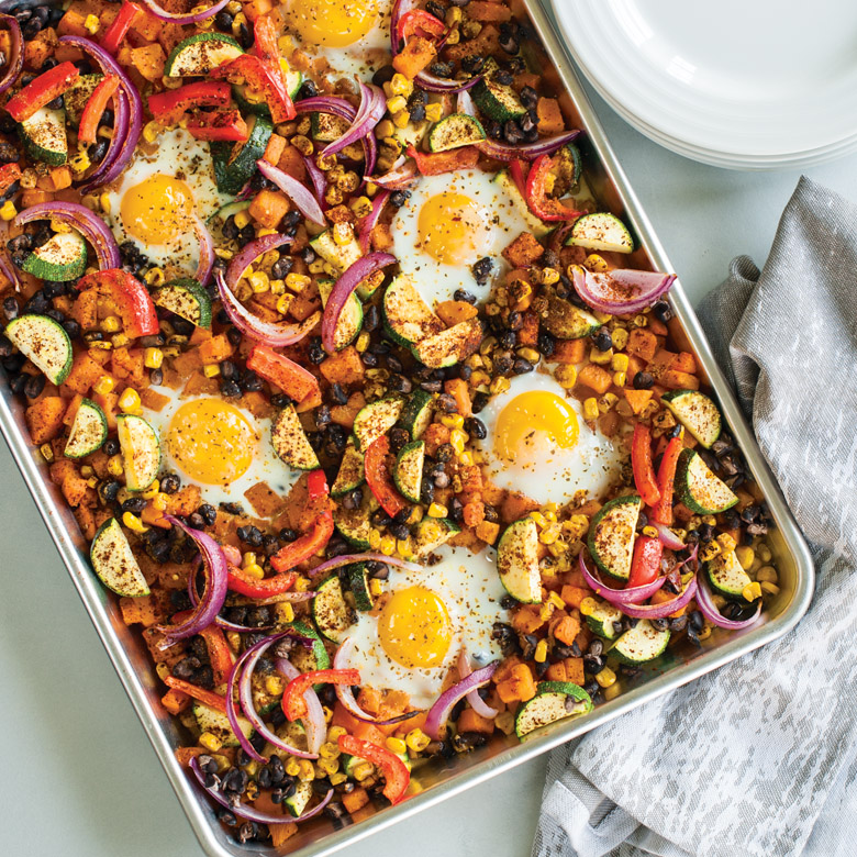 Sheet Pan Breakfast - Sheet Pan Sweet Potato Breakfast Hash