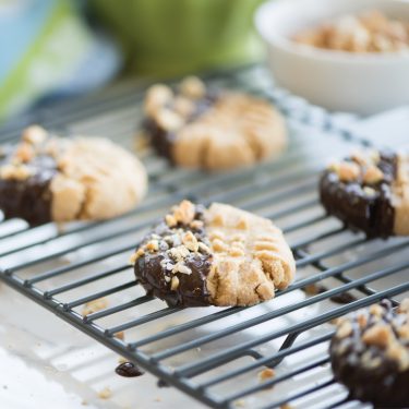 Chocolate-Dipped Peanut Cookies