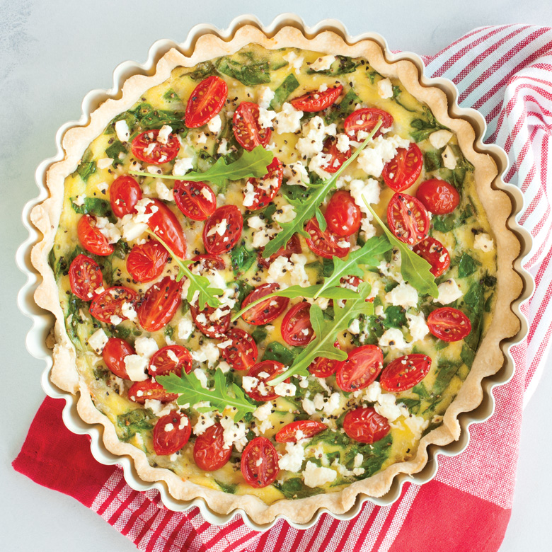 Spinach, Tomato, and Feta Quiche - Nordic Ware