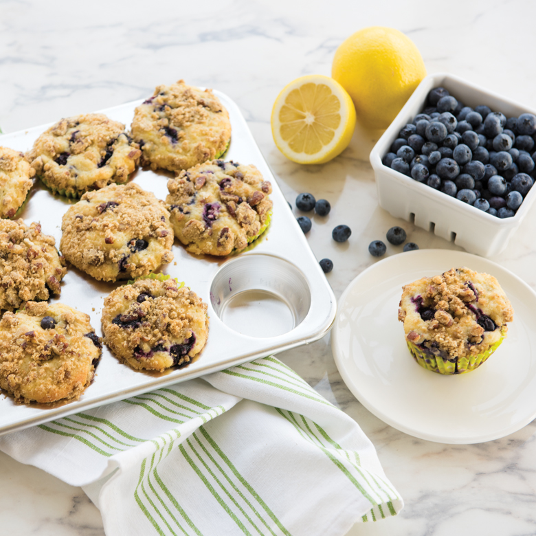 Lemon Pecan Blueberry Muffins