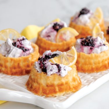 Shortcake Baskets with Blackberry Lavender Whipped Cream