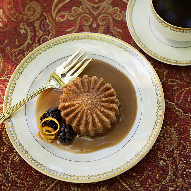 Spiced Medallion Cakelets with Salted Caramel Sauce