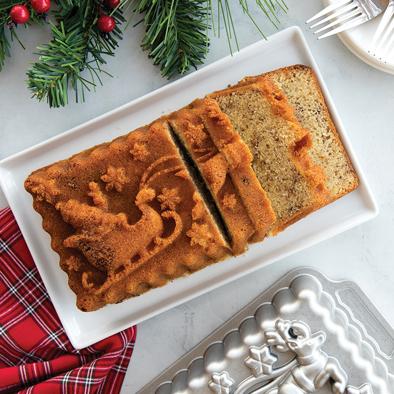 Cinnamon Swirl Santa Loaf Cake