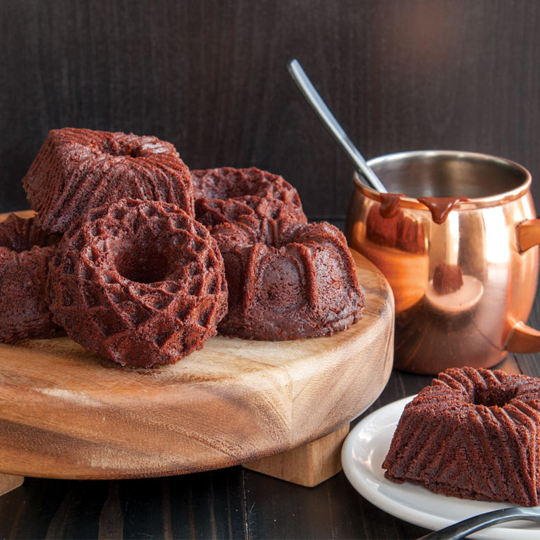 Chocolate Almond Geo Bundlette Cakes - Nordic Ware
