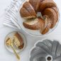 75th Anniversary Braided Bundt® Baked Cake with interior view of pan