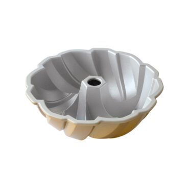 Nordic Ware 75th Anniversary Braided Bundt pan interior, aluminum with intricate rope-like braided pattern design