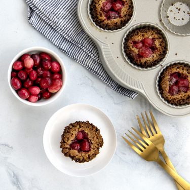 Cranberry Caramel Pies with Oatmeal Cookie Crust