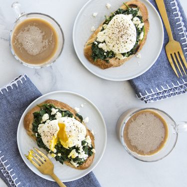 Poached Egg, Spinach, and Feta Toast
