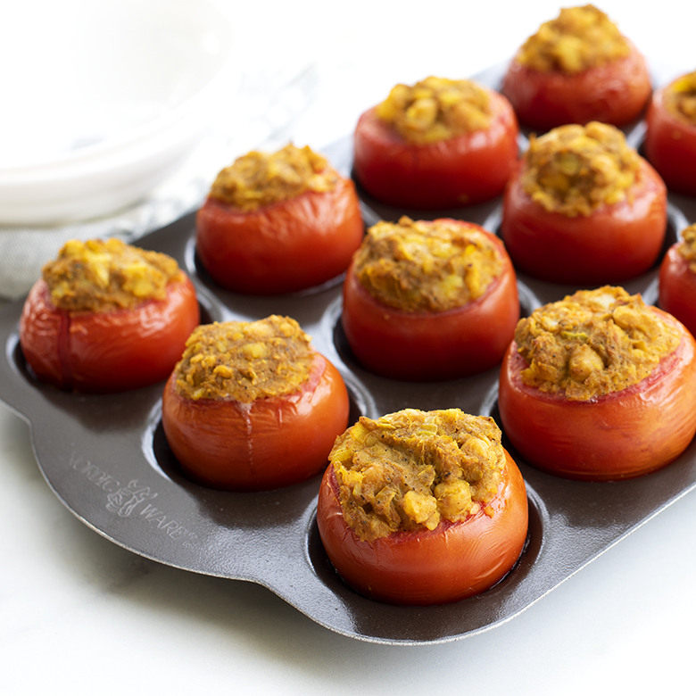Baked Indian Style Stuffed Tomatoes