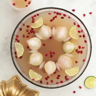 Pomegranate Lime Sparkling Punch with Decorative Ice Ring