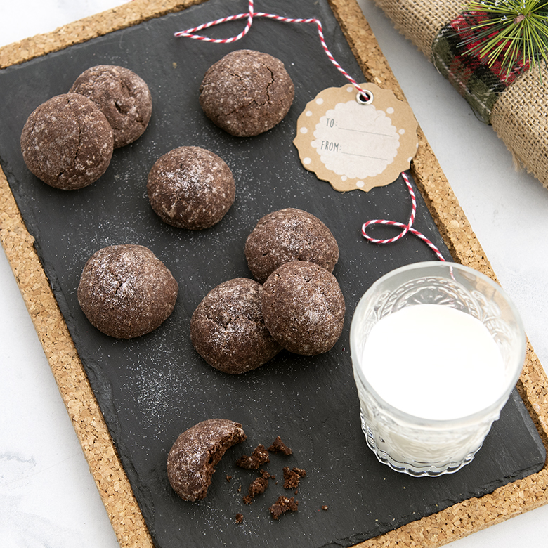 Chocolate Almond Sparkle Cookies