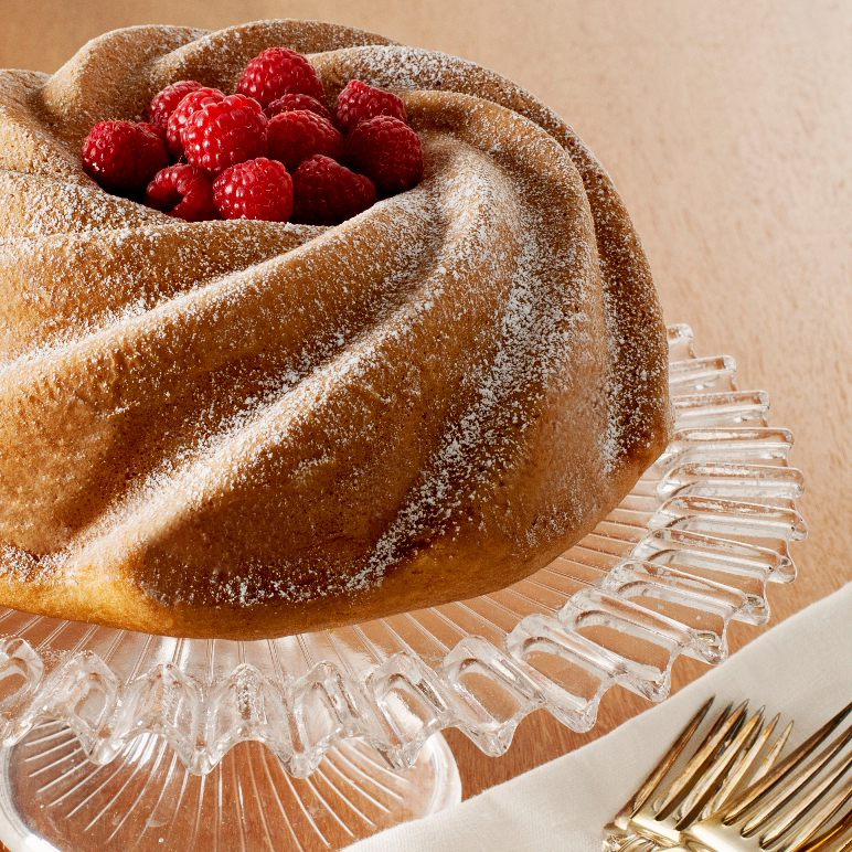 White Chocolate Raspberry Swirl Cake