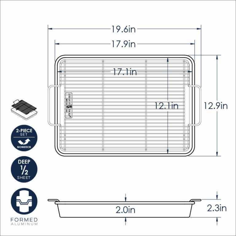 Nonstick HighSided Oven Crisp Baking Tray Aluminum Bakeware Nordic