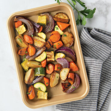 Naturals® Nonstick Eighth Sheet with baked vegetables