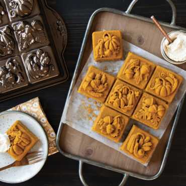 Seasonal Squares Pan and baked square cakelets