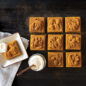 Seasonal Squares Pan with baked square cakelets and cream