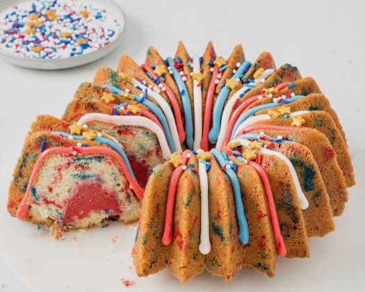 Red, White & Blue Sprinkle Bundt Cake