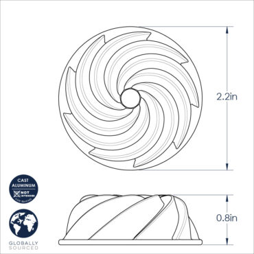 heritage bundt ornament technical drawing