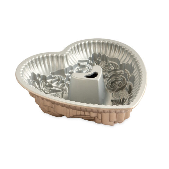Floral Heart Bundt® Pan Cast Aluminum Bakeware Nordic Ware
