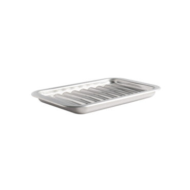 Nordic Ware aluminum broiler pan set with ribbed rack insert, natural silver finish, rectangular shape