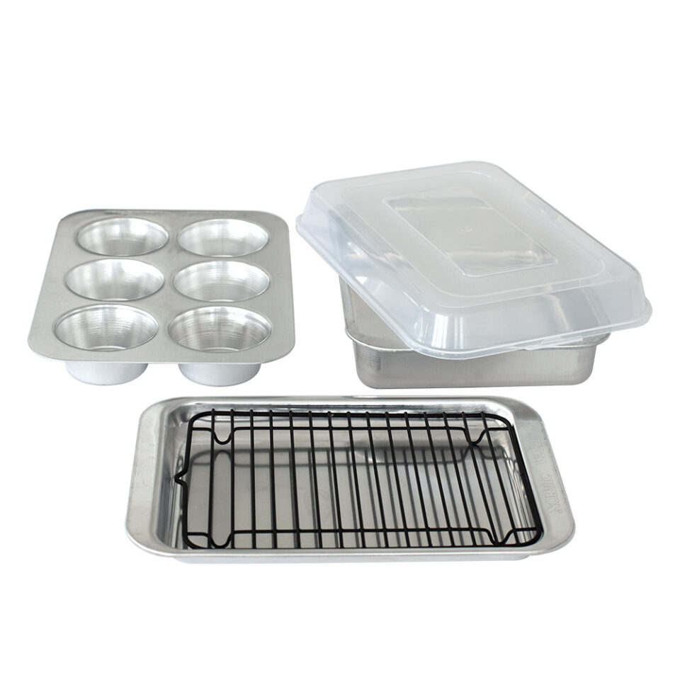 Naturals® Compact Ovenware 5 Piece Bakeware Set | Aluminum Bakeware ...
