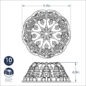 image of the dimensions of the Very Merry Bundt Cake Pan.