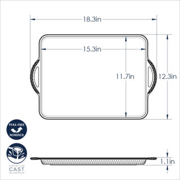 Dimensional Drawing of ProCast Baking Sheet