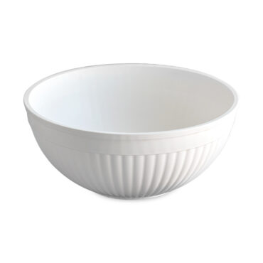 Nordic Ware 3.5-quart mixing bowl in glacier white, round with wide rim and smooth interior