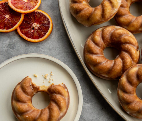 Baked Vanilla Twist Donuts with Citrus Glaze